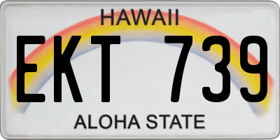 HI license plate EKT739