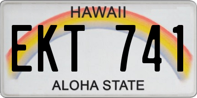 HI license plate EKT741