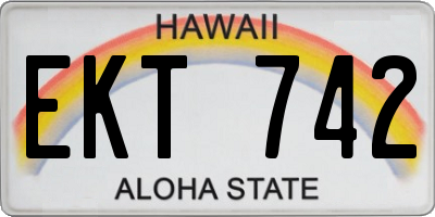 HI license plate EKT742