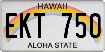 HI license plate EKT750