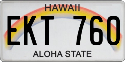 HI license plate EKT760