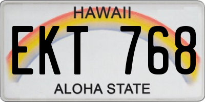 HI license plate EKT768