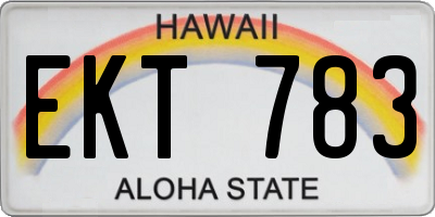 HI license plate EKT783