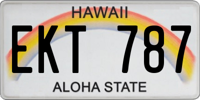 HI license plate EKT787