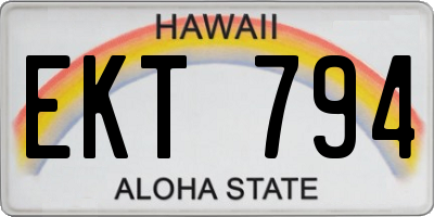 HI license plate EKT794