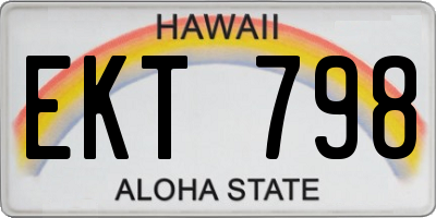 HI license plate EKT798