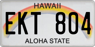 HI license plate EKT804