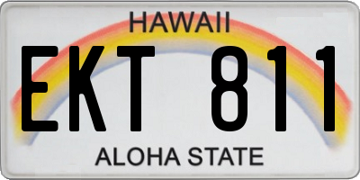 HI license plate EKT811