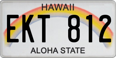 HI license plate EKT812