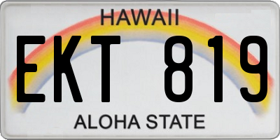 HI license plate EKT819