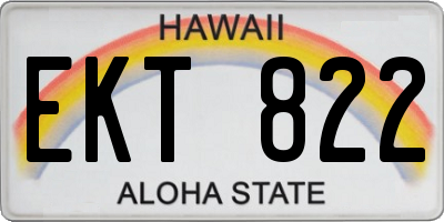 HI license plate EKT822