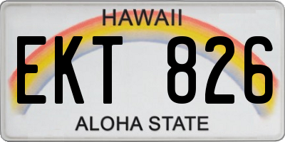 HI license plate EKT826