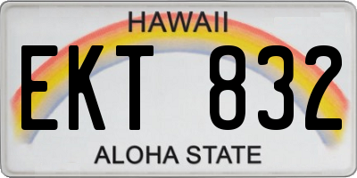 HI license plate EKT832
