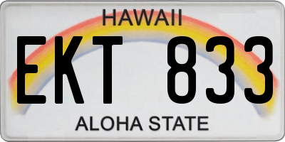HI license plate EKT833