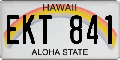 HI license plate EKT841