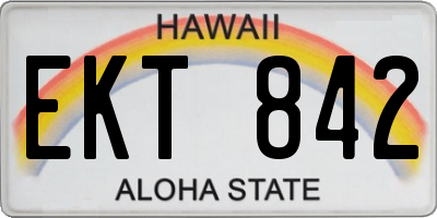 HI license plate EKT842