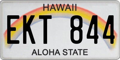 HI license plate EKT844