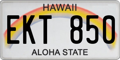 HI license plate EKT850