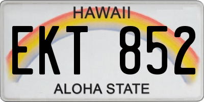 HI license plate EKT852