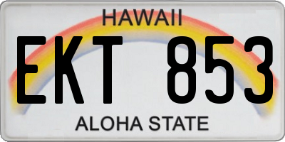 HI license plate EKT853
