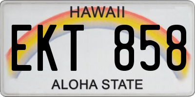 HI license plate EKT858