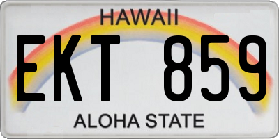HI license plate EKT859