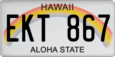 HI license plate EKT867