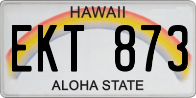 HI license plate EKT873