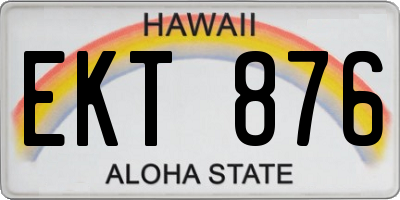 HI license plate EKT876