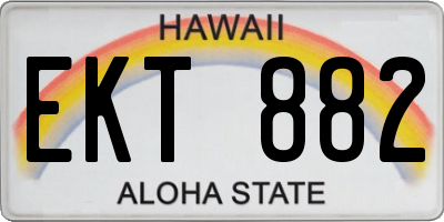 HI license plate EKT882