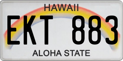 HI license plate EKT883