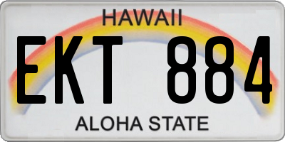 HI license plate EKT884