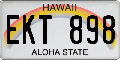 HI license plate EKT898