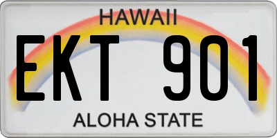 HI license plate EKT901