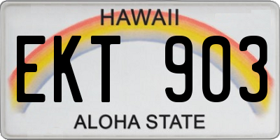 HI license plate EKT903