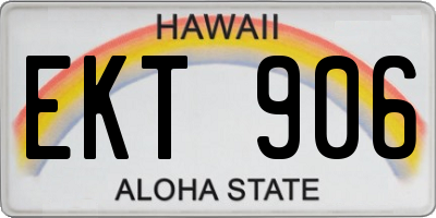 HI license plate EKT906