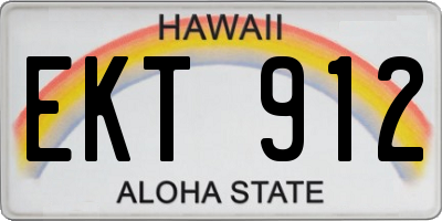 HI license plate EKT912