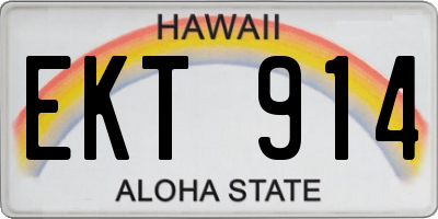 HI license plate EKT914