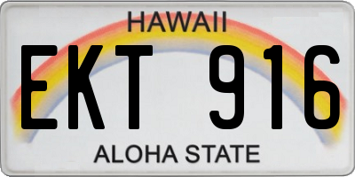 HI license plate EKT916