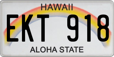 HI license plate EKT918