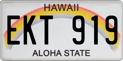 HI license plate EKT919