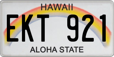 HI license plate EKT921