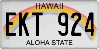 HI license plate EKT924