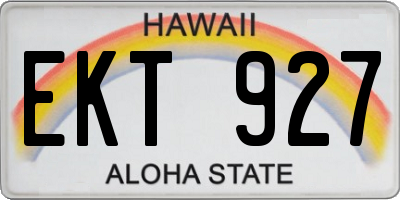 HI license plate EKT927