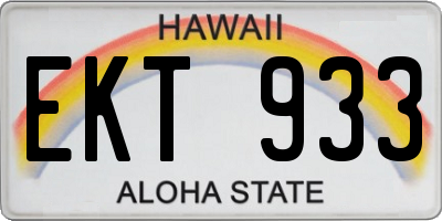 HI license plate EKT933