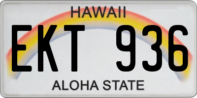 HI license plate EKT936