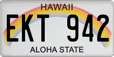 HI license plate EKT942