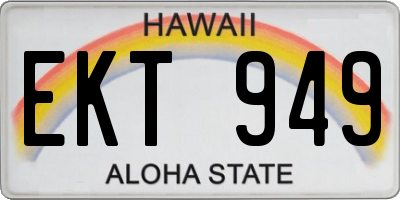HI license plate EKT949
