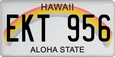 HI license plate EKT956
