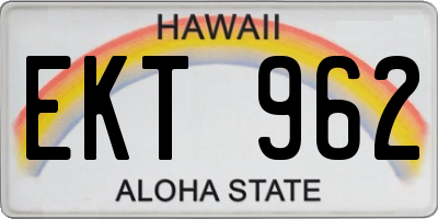HI license plate EKT962